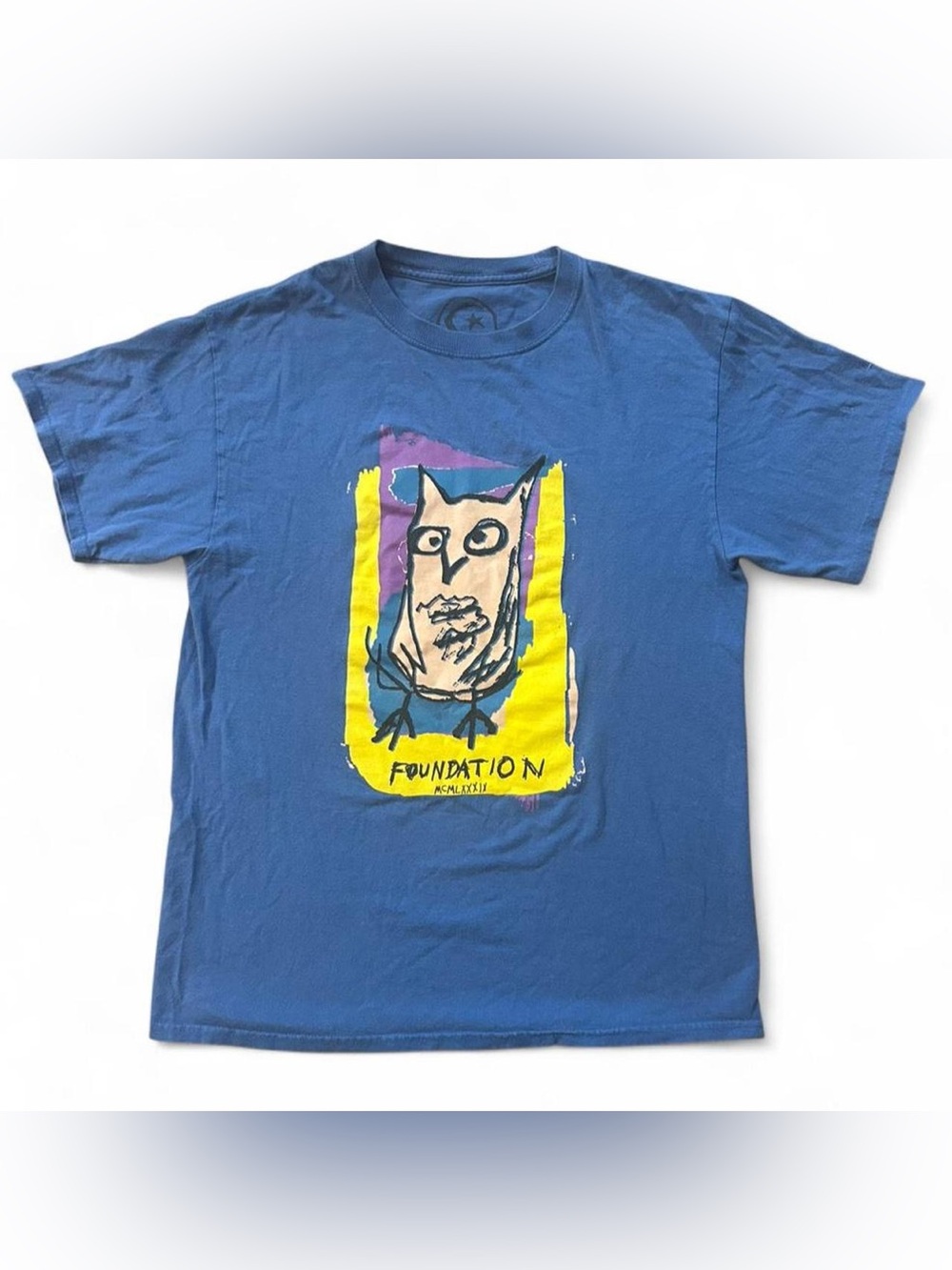 C&C California Blue Owl Graphic Tee with Yellow Accent